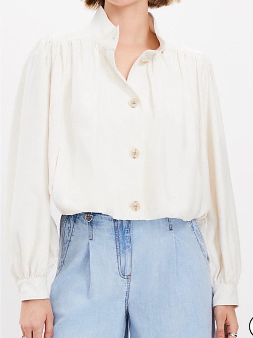 Loft gathered swing jacket NWT 6